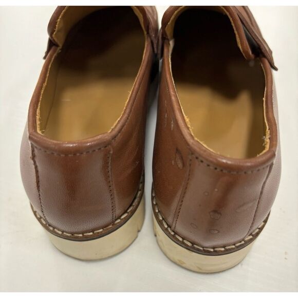 Aquatalia Genevive Leather Platform Loafers in Cognac/ Size 6 - Picture 6 of 7